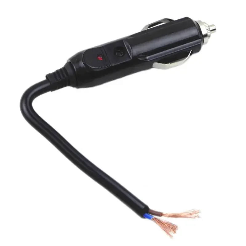 12V do 24V wtyczka do zapalniczki samochodowej męska głowica z lampką kontrolną pojazd elektryczna wtyczka do zapalniczki samochodowej Adapter ładowarki