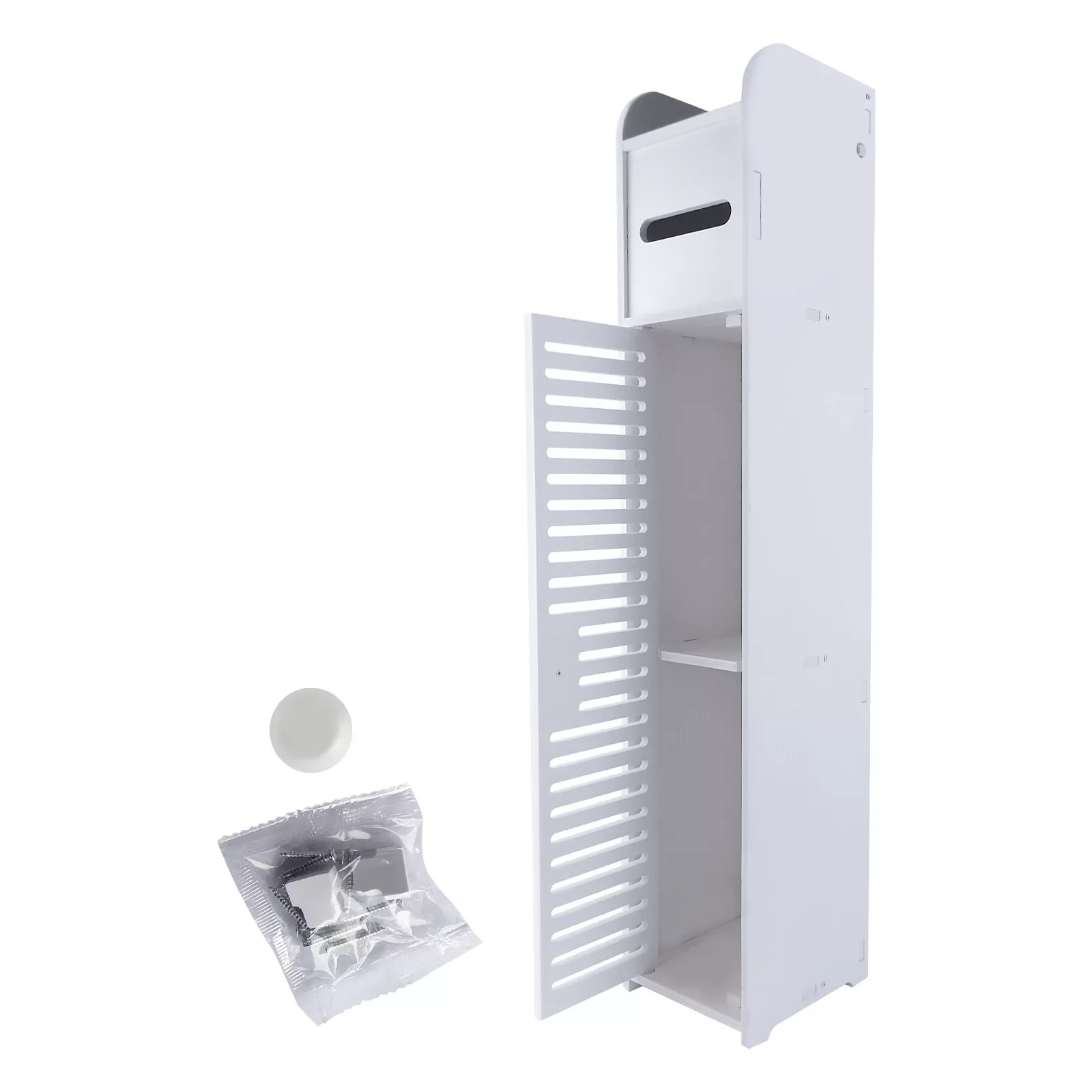 DayPlus Mobiletto da bagno per la casa, con ante e ripiani, mobile per la casa, 16 x 15 x 80 cm