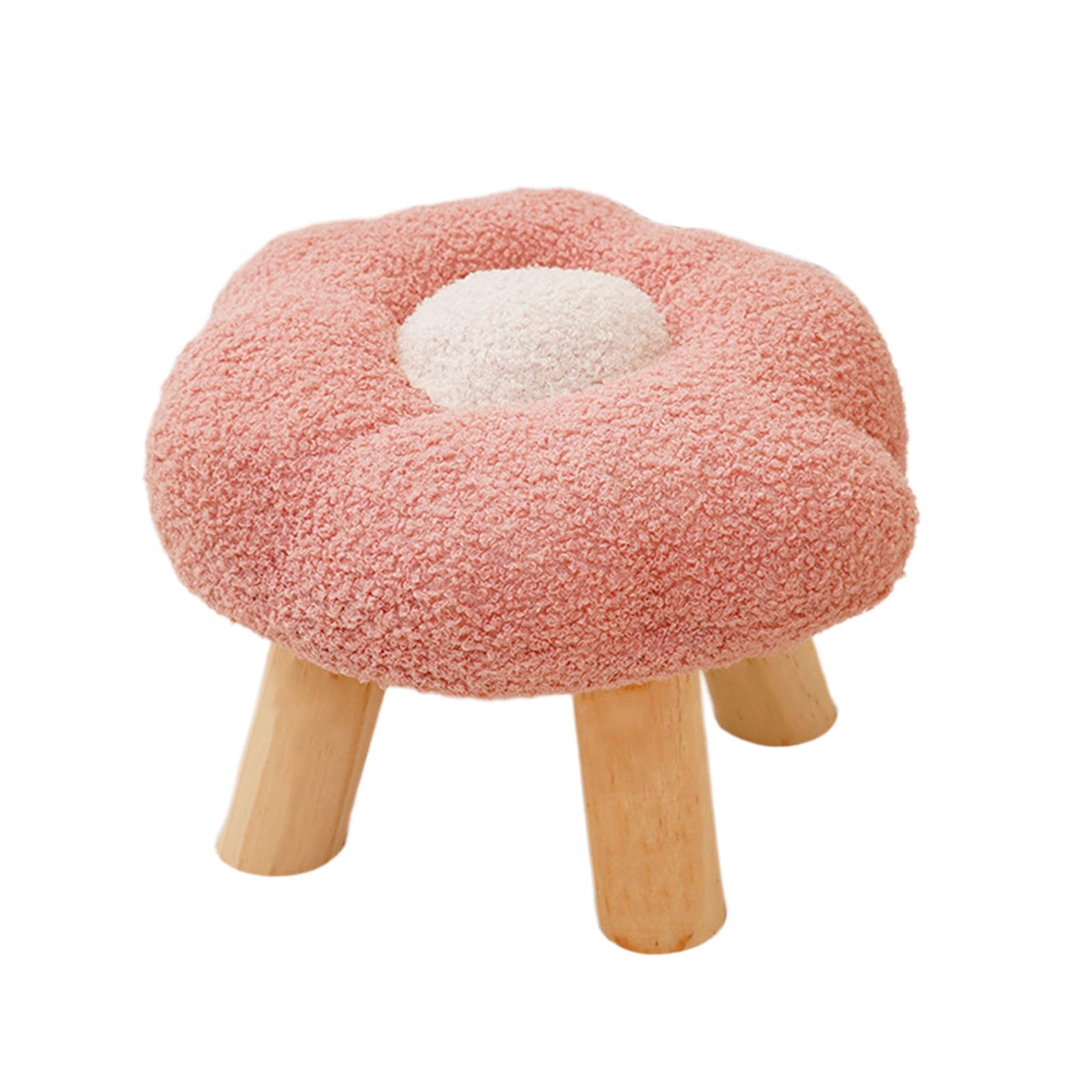 Footrest Pouf Cartoon Flower Shaped Sofa Footstool for Playroom Bedside Porch
