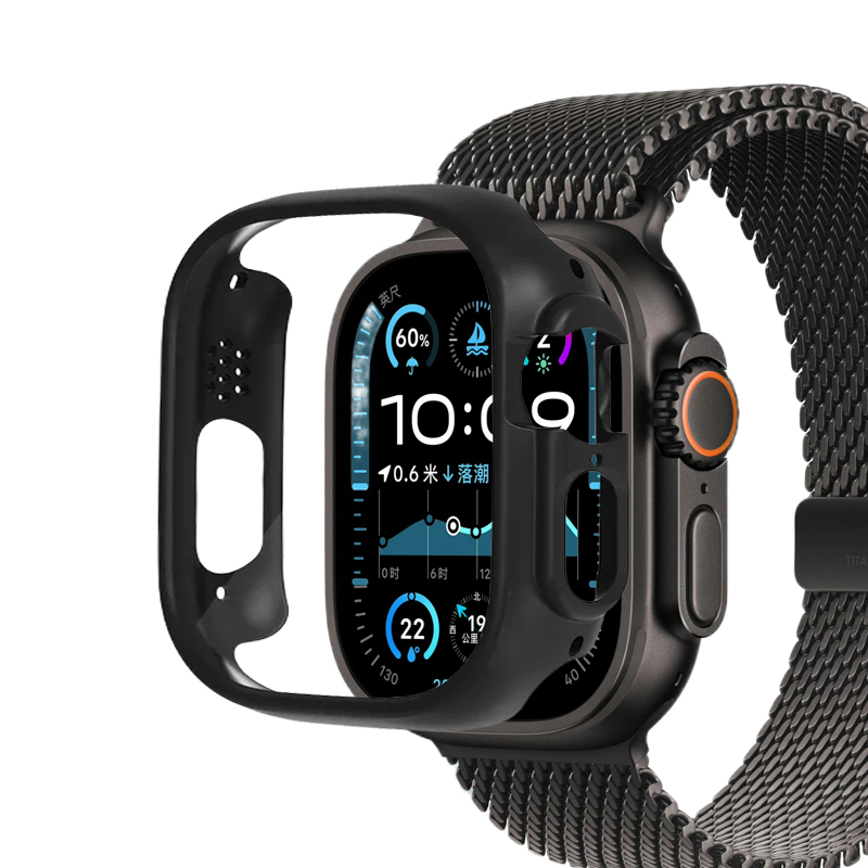 Matte Abdeckung für Apple Watch Ultra 2 49 mm Gehäuse, harter PC, stoßfeste Kantenschutzstoßstange, iWatch-Serie Ultra 49 mm Zubehör