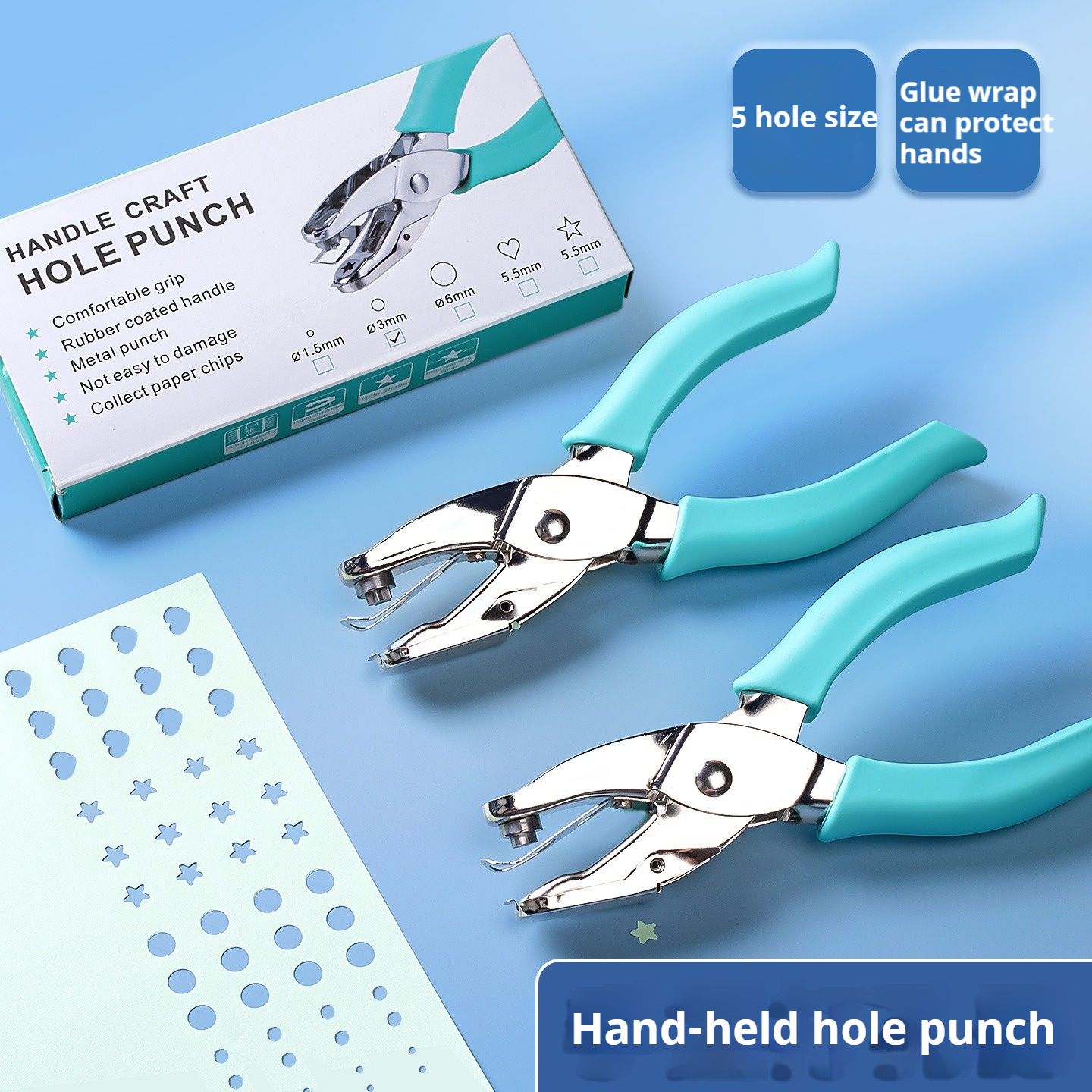 1 Pc Metal 1.5/6mm Pore Diameter Punch Pliers Single Hole Puncher Hand Paper Scrapbooking Punches 1-8 Pages Paper Hole Puncher