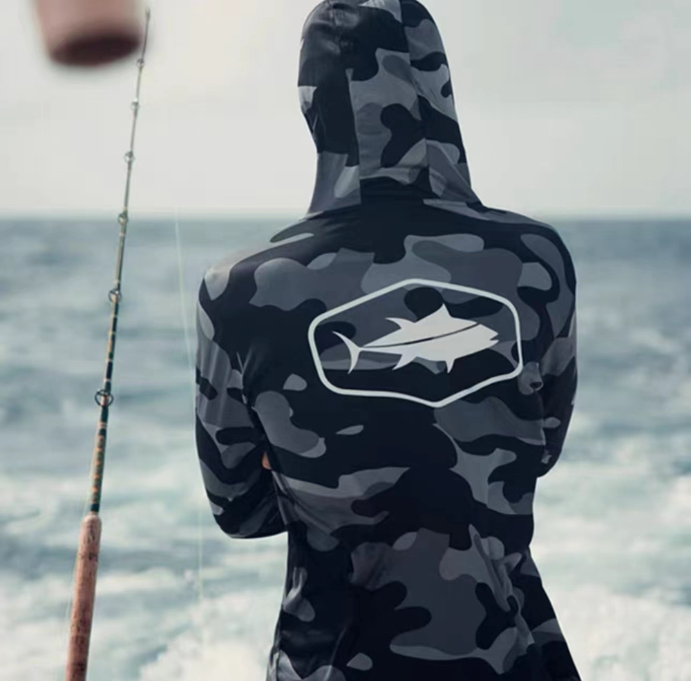 Camisetas De Pesca con capucha para hombre, Jersey De manga larga con protección UV, ropa para pescar, 2025
