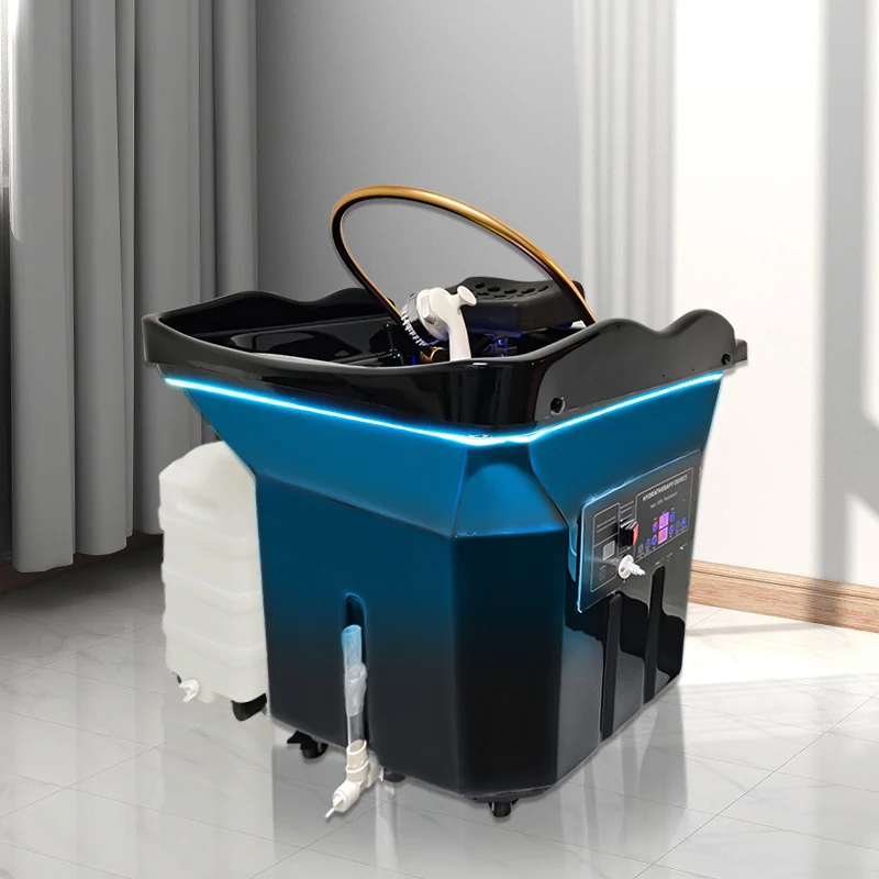 Haarwastafel Head Spa Haarwastafel Draagbare massagampoobak met een 60L wateropslagtank en een afvalwateremmer van 25L