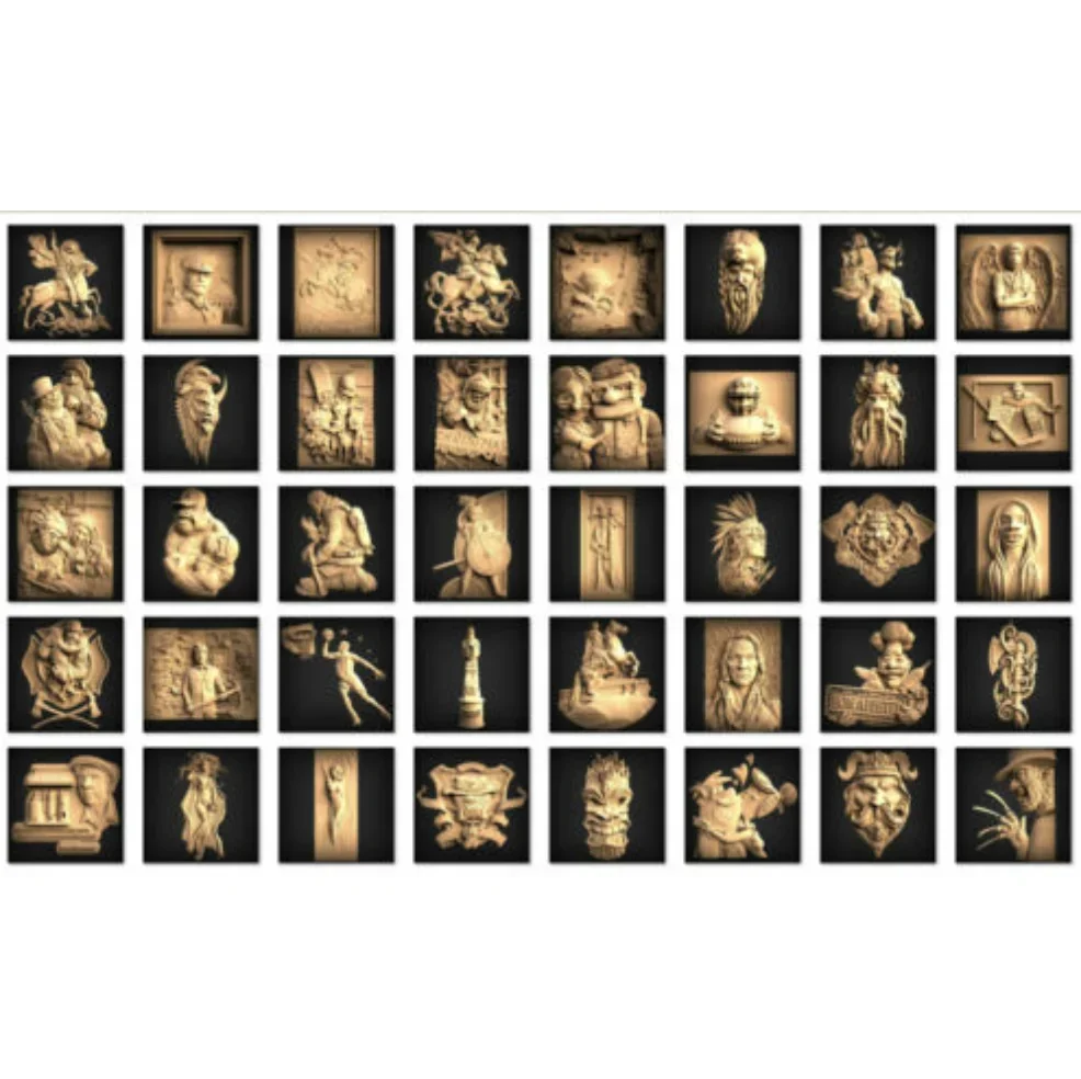 CHARACTERS COLLECTION - More Than 140+ 3D STL Models Relief Engraving Files for CNC Routers 3d printers