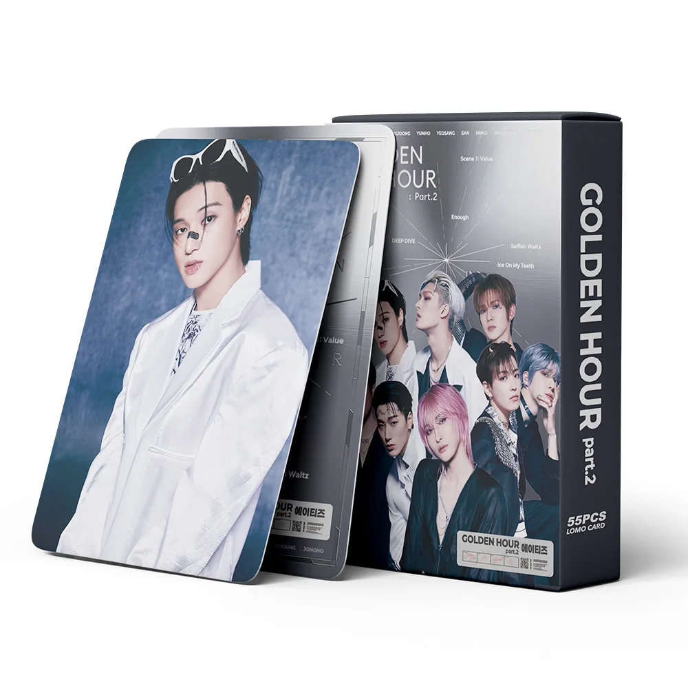 55 unids/set Kpop ATEEZ Lomo tarjetas EL MUNDO EP.1: tarjetas fotográficas de guerrilla de movimiento, novedades de alta calidad