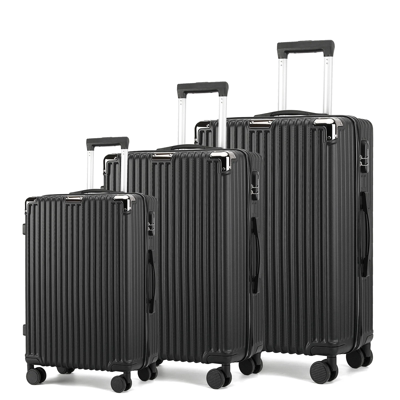 3 Stück Hardshell-Gepäcks ets 20 Zoll 24 Zoll 28 Zoll, Spinner-Koffer mit leichtem TSA-Schloss
