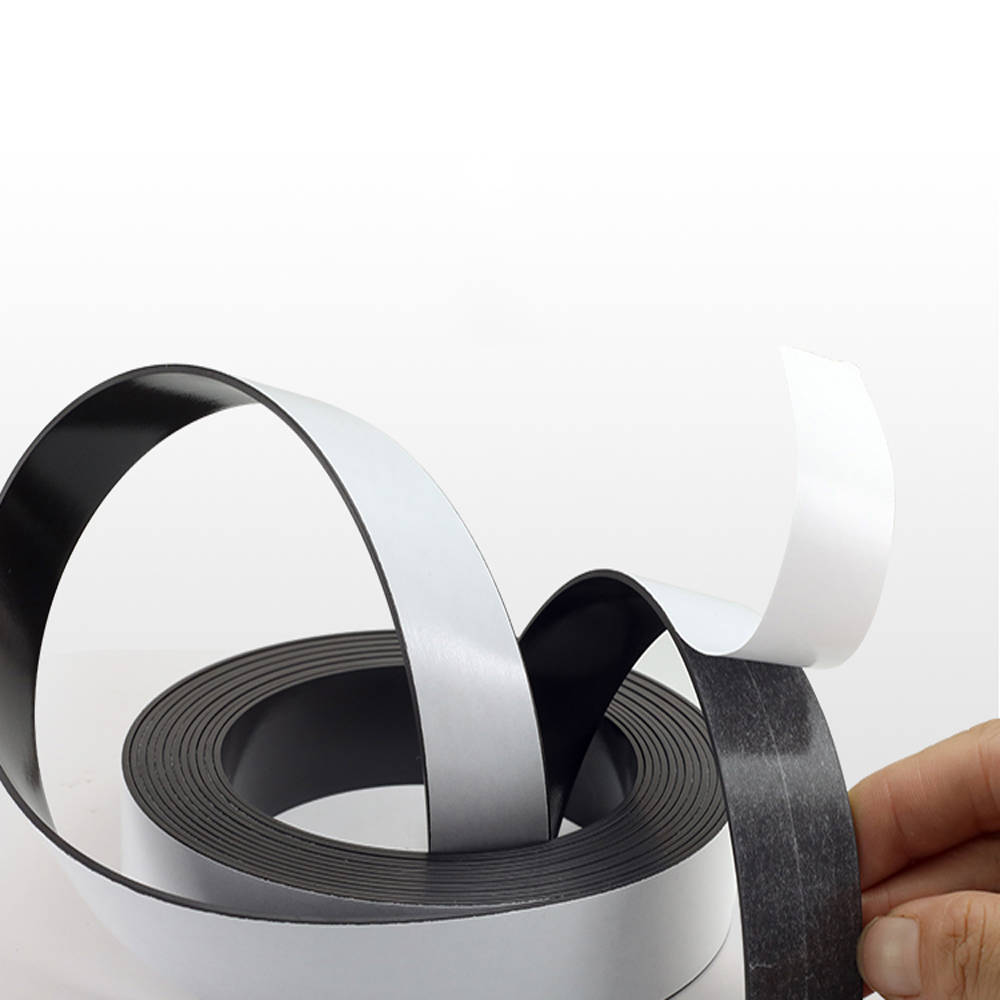 Cinta magnétique autoadhésive flexible10-50mm ancha 1.5/2mm gruesa 1m Para manualidades, imanes bricolage nevera, decoración magnétique.