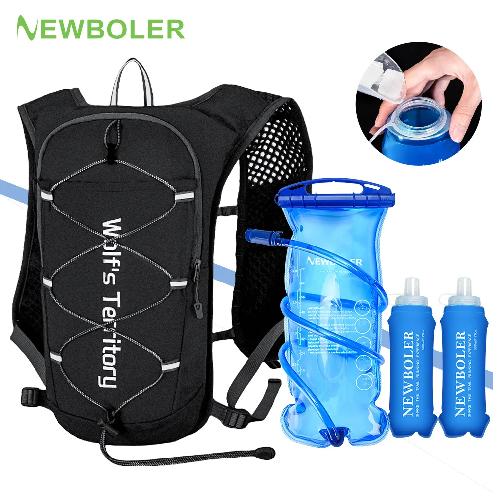 Newboler trilha ao ar livre correndo ultraleve mochila correndo hidratação colete respirável maratona correndo mochila garrafa de água