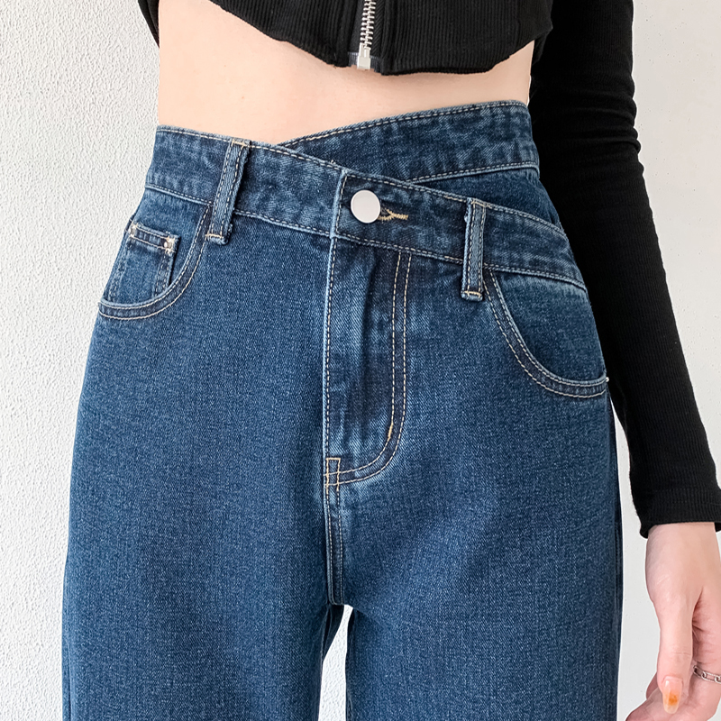 Zoenova calças de brim femininas perna larga mãe femme preto azul jeans cintura alta mulher calças 2023 roupas pantalones spodnie damskie