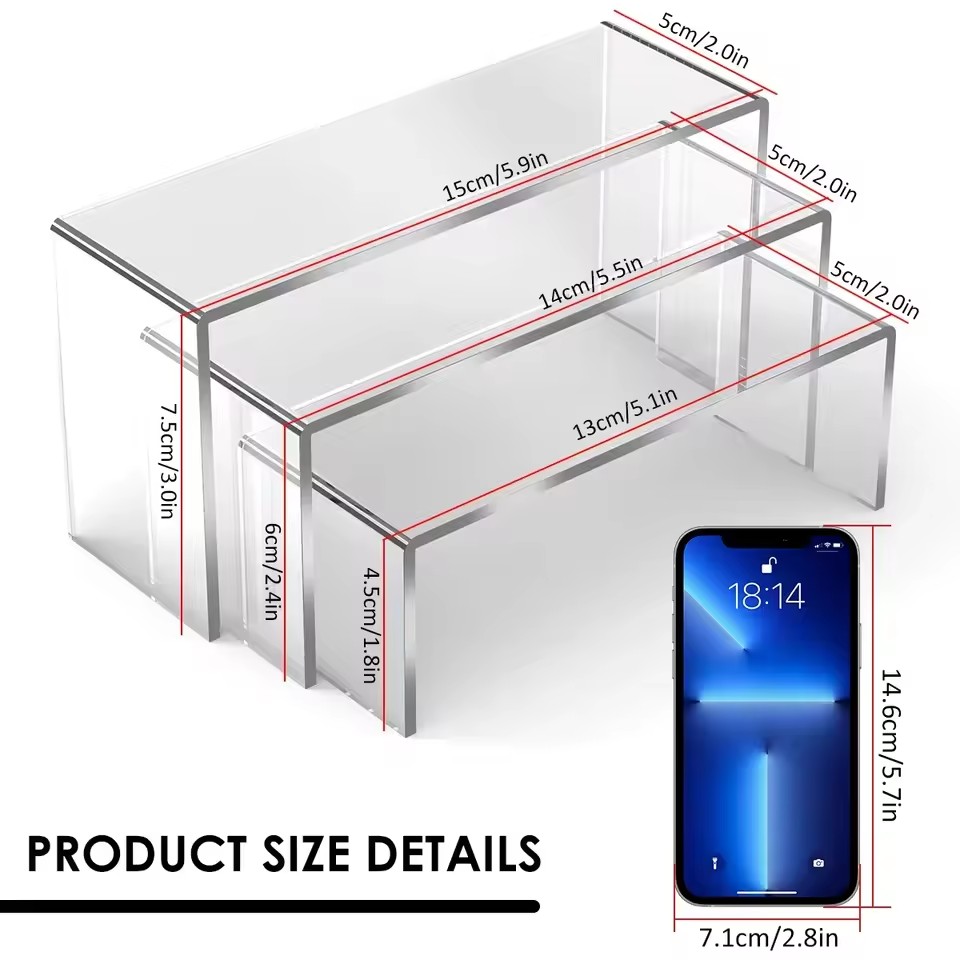 3/6/9/12Pc Helder Acryl Display Stand Cosmetische Tas Sieraden Showcase Bekerhouder voor thuis Winkel standbeeld Model Aardewerk Display Riser