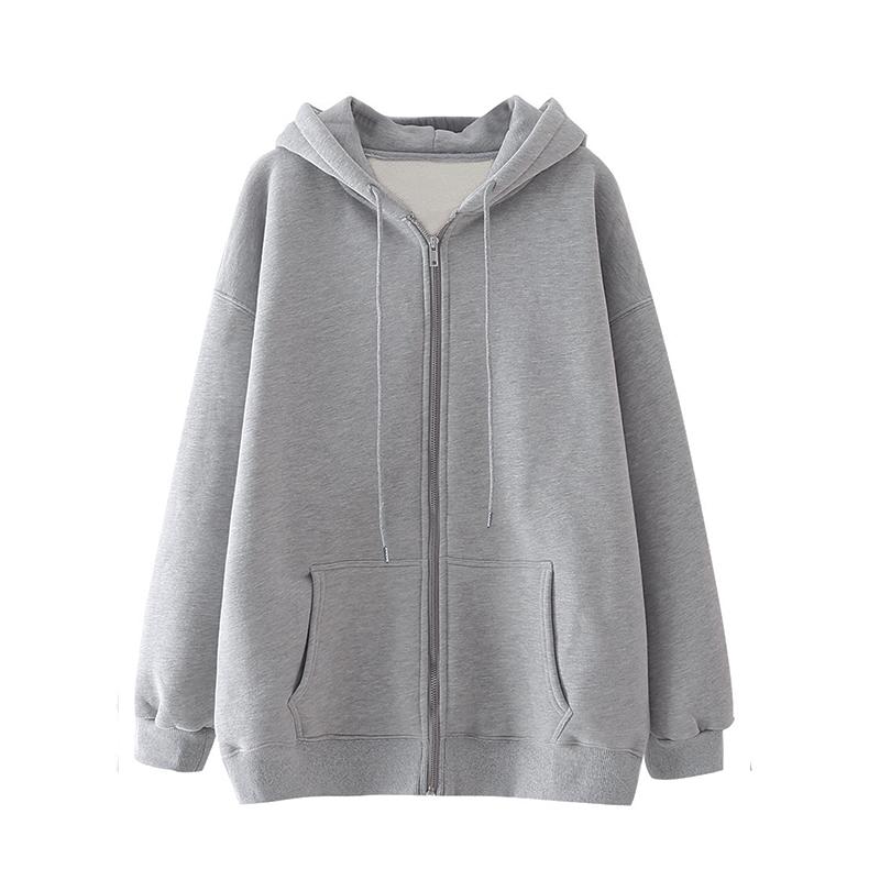 「MD」A · Fashion Cardigan Hoodie Loose Zip-up Outerwear