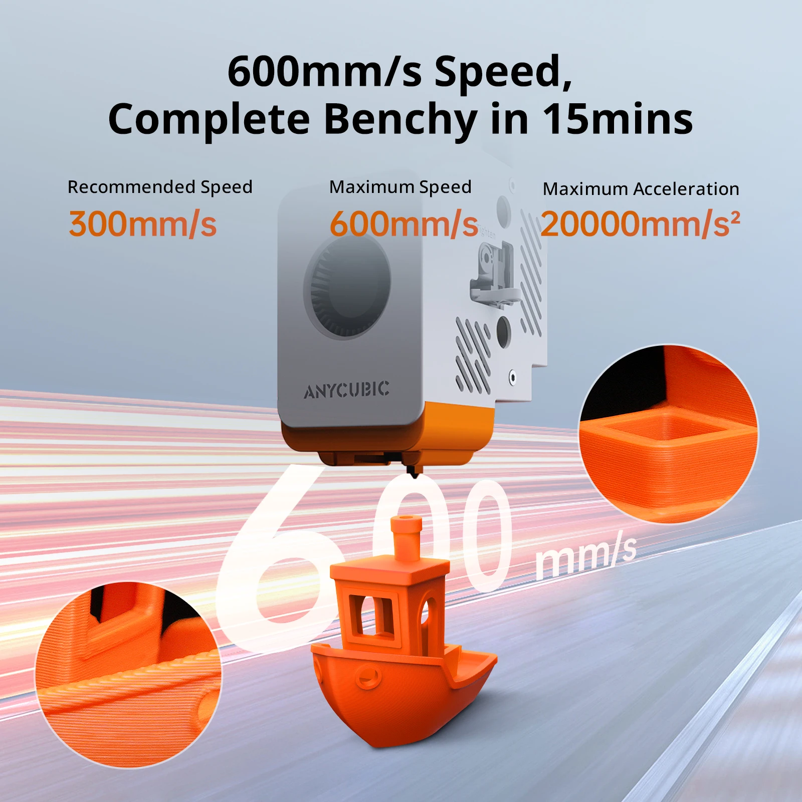 Anycubic Kobra S1 AE-versie 3D-printerkern XY Stabiele structuur Max. snelheid 600 mm/s Hoge precisie Ultrastille 3D-printer
