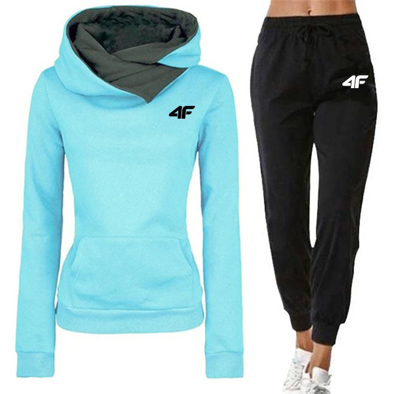 Gorąca sprzedaż Damskie dresy z nadrukiem Sportowe bluzy z kapturem dla kobiet Garnitur Jogging Bluzy + Spodnie 2 części Zestawy Casual Woman Pants Sets 2025