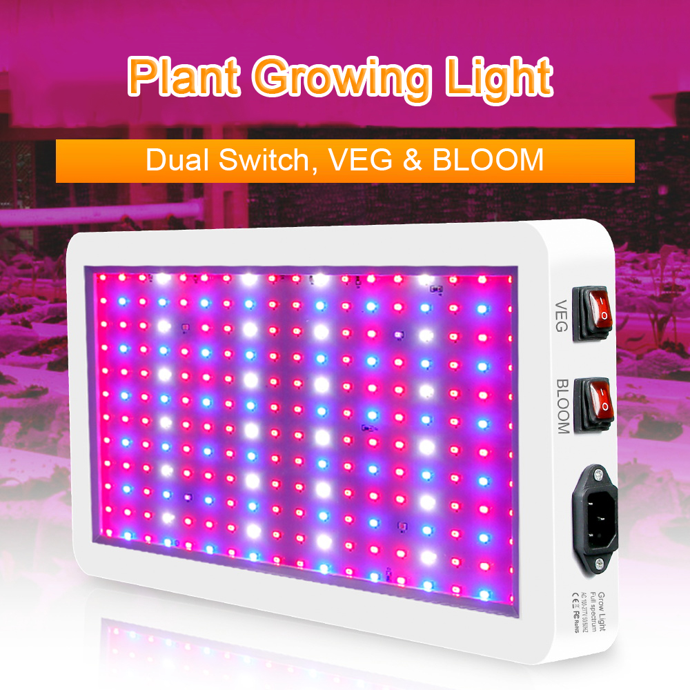 1000w led cresce a luz para plantas de interior 216 leds espectro completo veg e flor interruptor duplo ip65 à prova dip65 água pendurado planta crescente