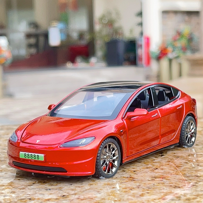 Nieuwe 1/32 MODEL 3 legering gegoten automodel simulatie geluid en licht kinderen speelgoed auto ouder-kind spel verjaardagscadeau