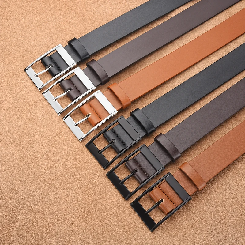 Cinturón Retro de PU con hebilla para hombre, cinturón de negocios versátil a la moda, cinturón de diseño único para hombre