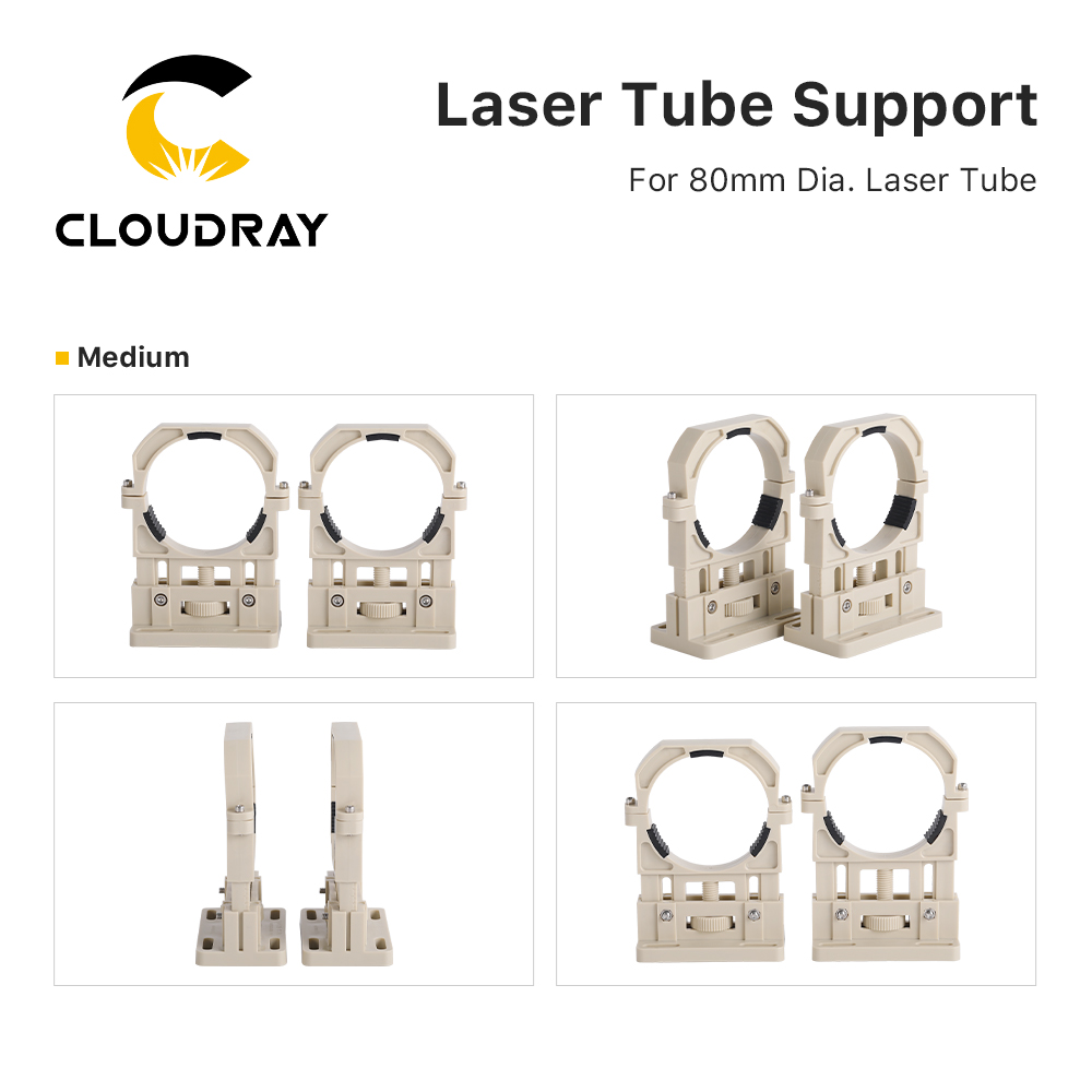 Держатель лазерной трубки Cloudray Co2, 2 шт./компл., гибкий пластик, 80 мм для станка для лазерной гравировки и резки 50-180 Вт