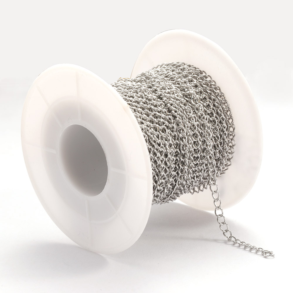 Corrente de extensão de aço inoxidável de 2 metros 2/3/4mm colar de ouro pulseira acessórios de corrente corporal faça você mesmo