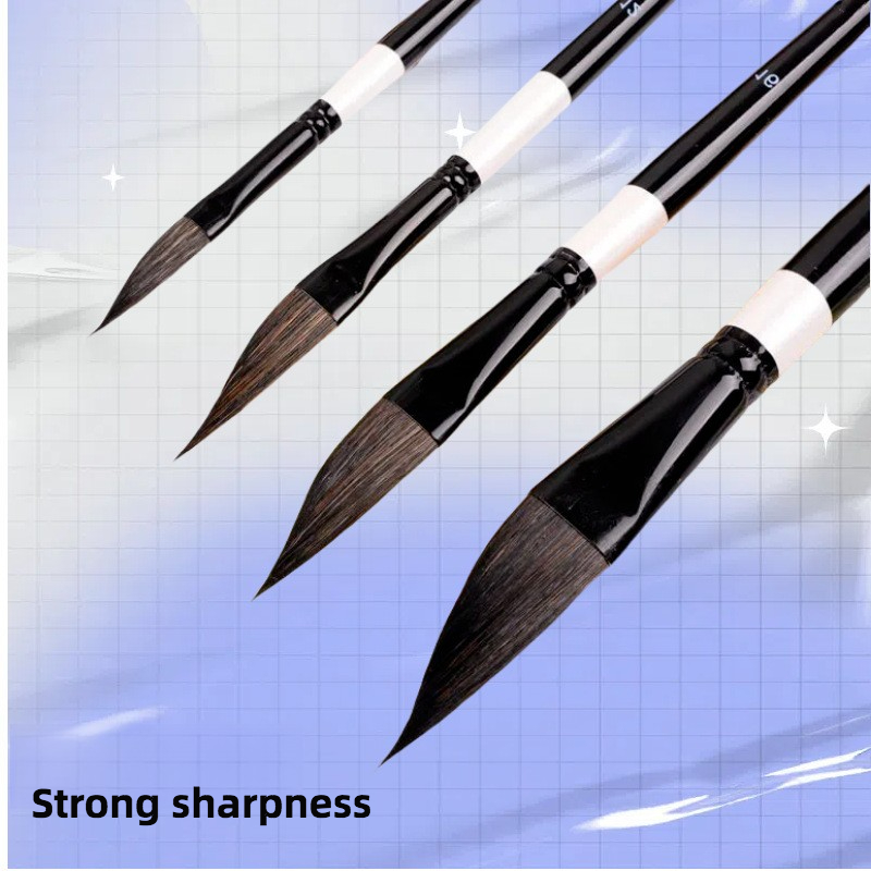 4-pcs pull wire paint brush gouache nylon hair knife-shaped watercolor pen set water painting pen hand-painted art drawing brush