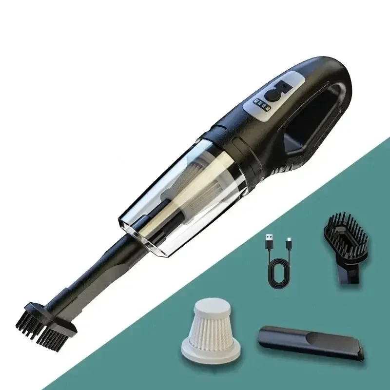 120w aspirador de pó portátil para carro, carregamento usb, portátil, sem fio, sucção poderosa para automóvel/casa/escritório/pêlos de animais de estimação