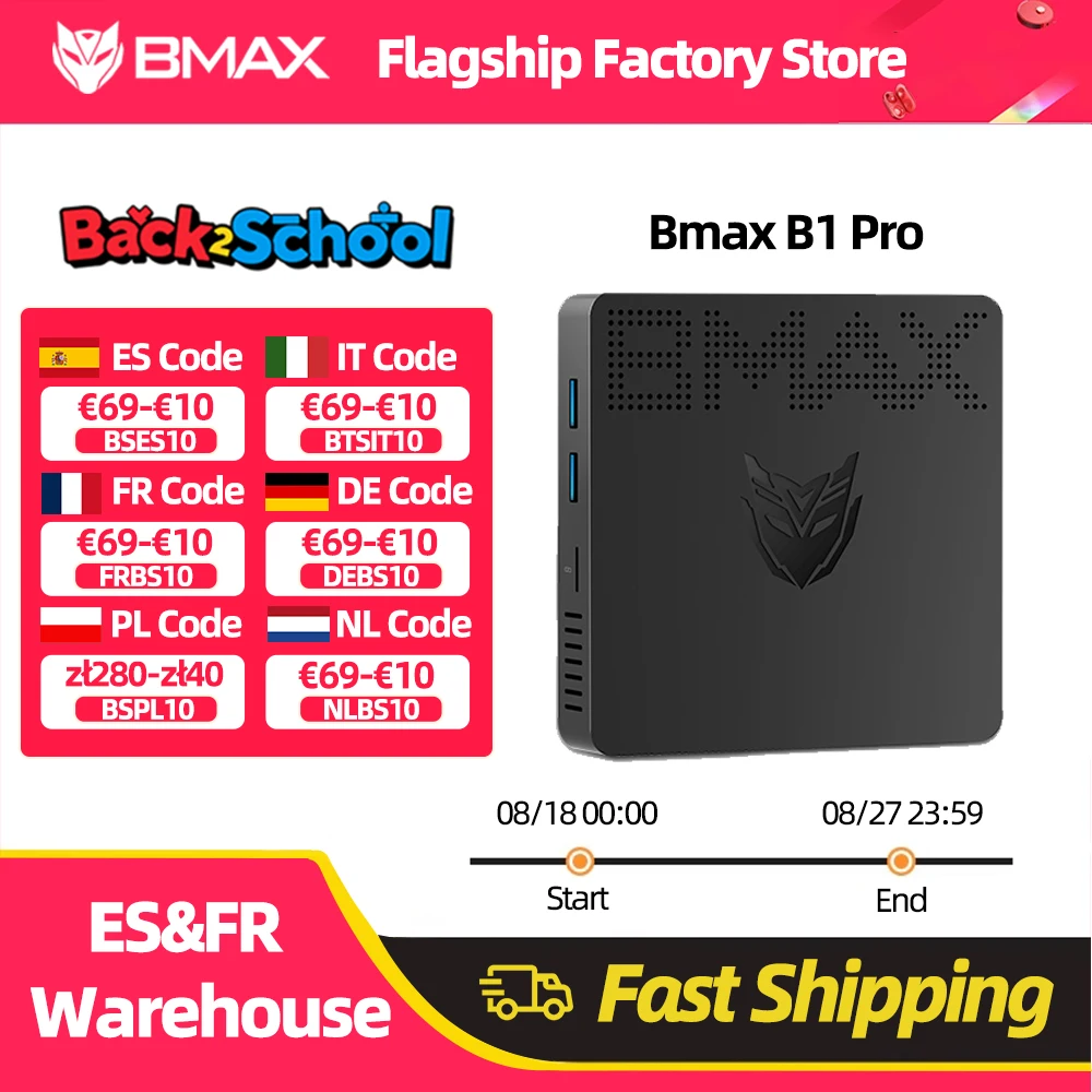 Mini PC BMAX B1PRO Windows 11 Pro 8 GB RAM 128 GB ROM N4000 Micro computer desktop Mini PC WiFi dual-band