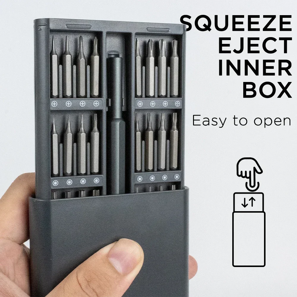 25/63 in 1 magnetisches Präzisions-Schraubendreher-Set, professionelle Reparaturwerkzeuge für Telefon, PC, Elektronik, Computer mit Torx-Sechskant-Bits
