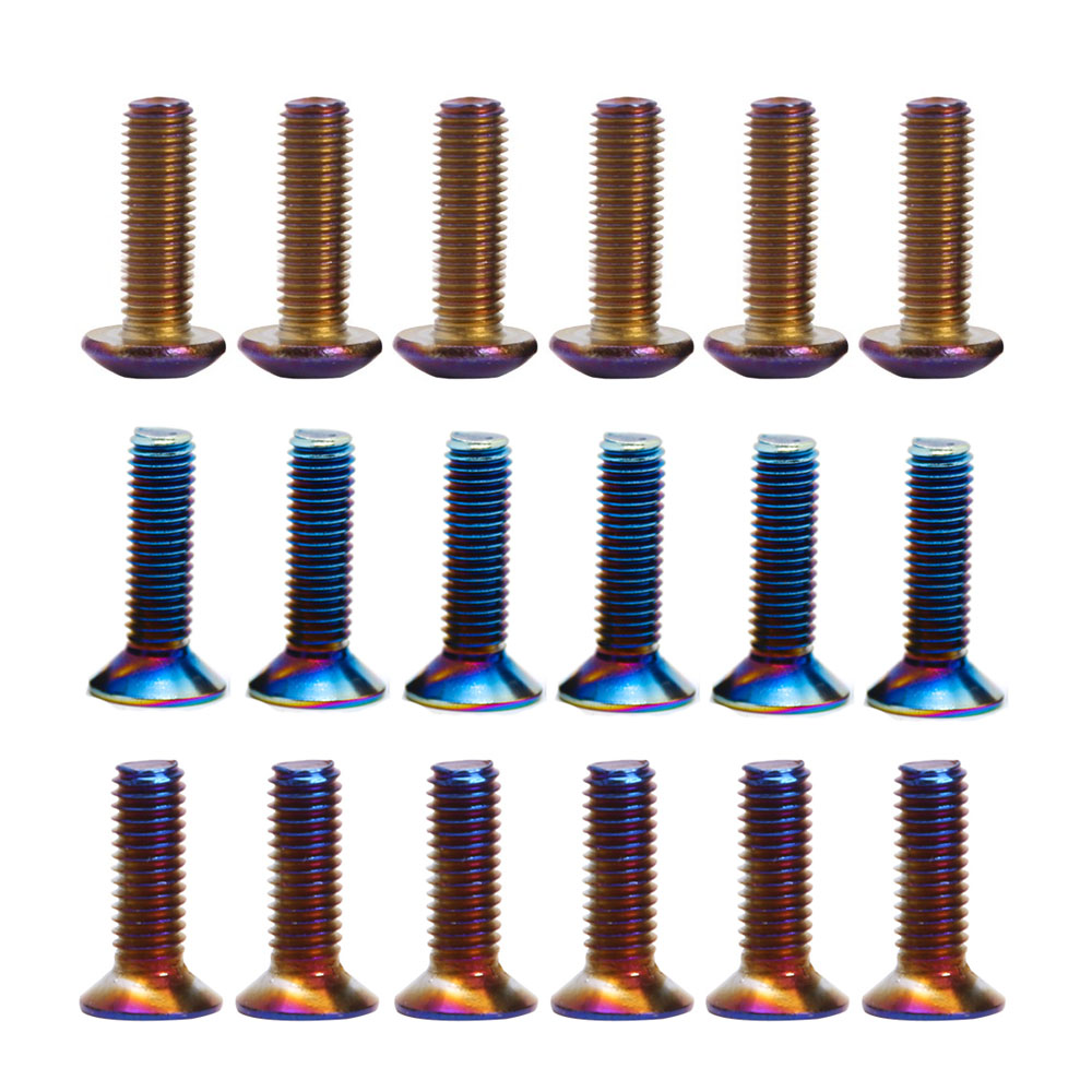 6Pcs Burnt Titanium Steering Wheel Bolts Screw 1pc Wrench Kit for Momo Nardi NRG Works Bell Boss Tool Car Accessories