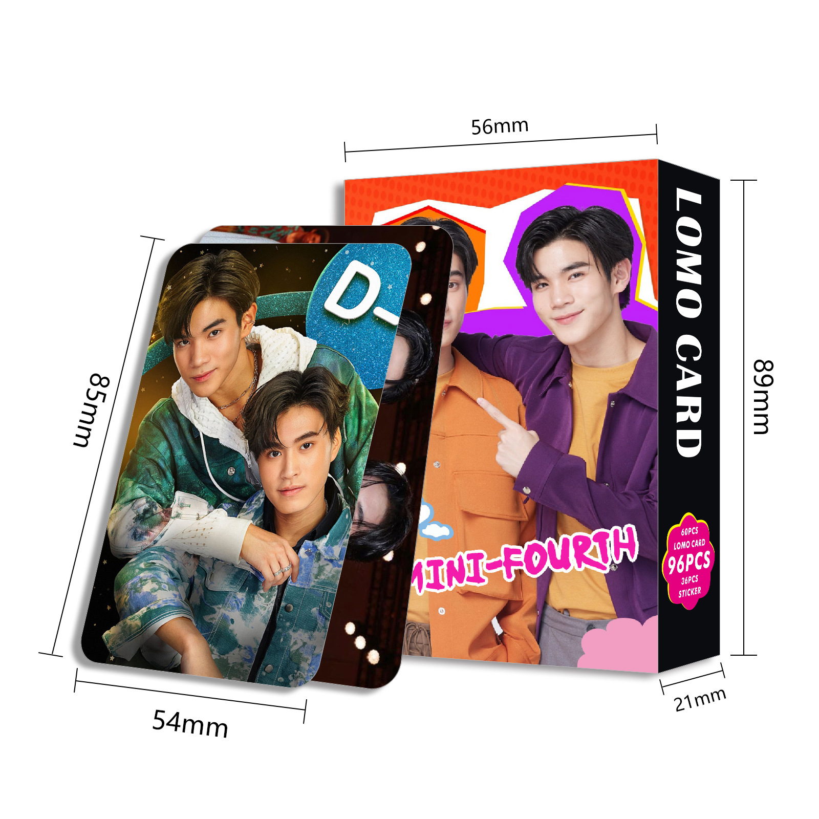 สติกเกอร์โลโมแบบเลเซอร์รูปดาวไทย96ชิ้น/เซ็ตโปสการ์ดขนาดเล็กรูปคนเมถุนและคนที่สี่ของขวัญคอสเพลย์ HD