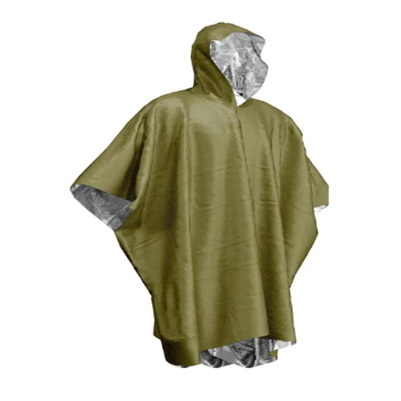 Emergency Water Proof Raincoat Aluminum Film Disposable Poncho Cold Insulation Rainwear Blankets Survival Tool Camping Equipment