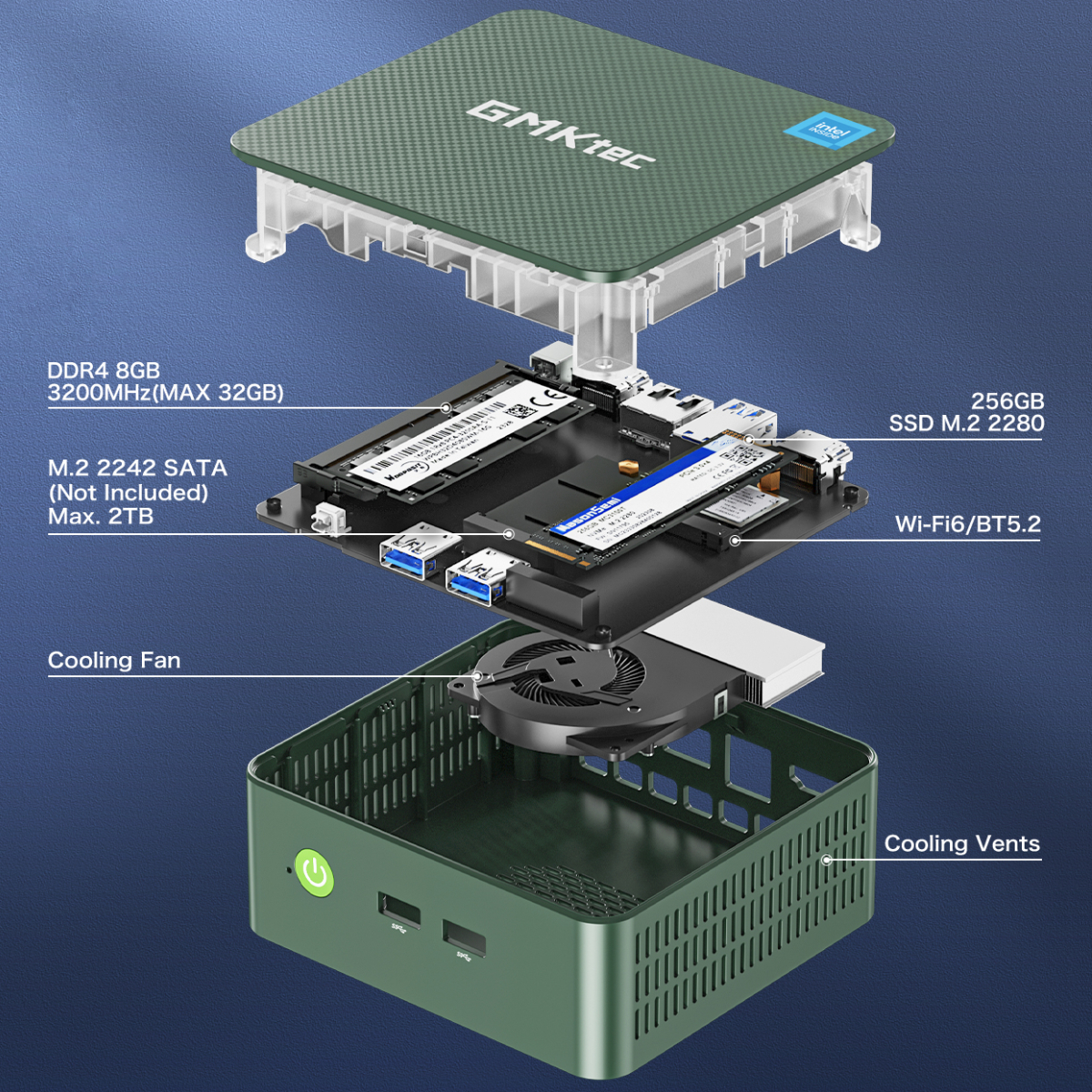 GMKtec G3 Mini PC Intel Alder Lake N100 Windows 11 Pro Mini PC 8/16GB DDR4 256/512GB PCIe M.2 SSD WiFi 6 BT5.2 Desktop Computer