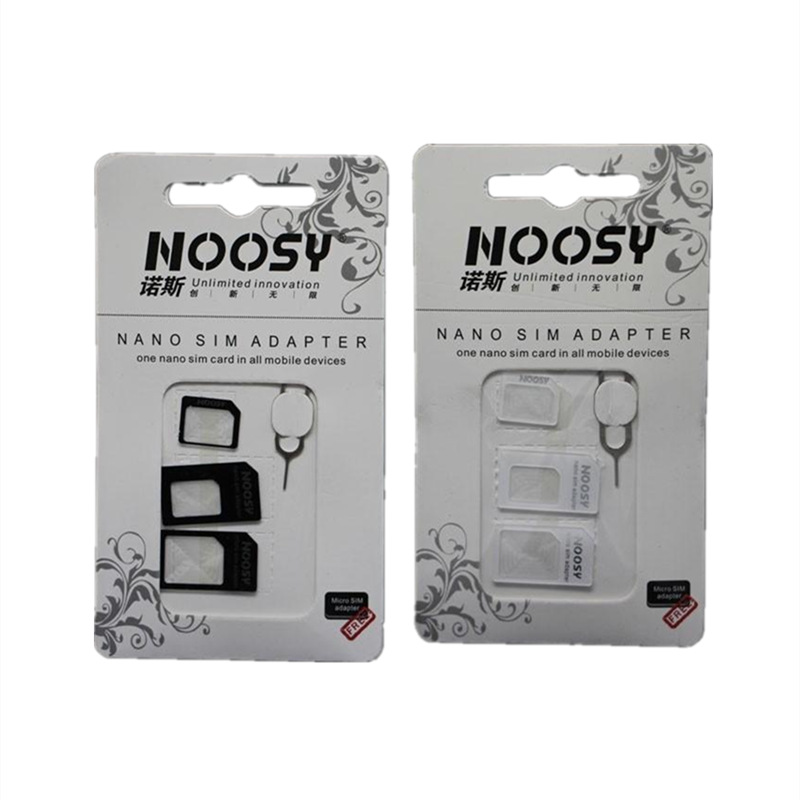 50 Sets 4-in-1 Noosy Nano-SIM-Kartenadapter + Micro-SIM-Karten-Adapter + Standard-SIM-Karten-Adapter für iPhone
