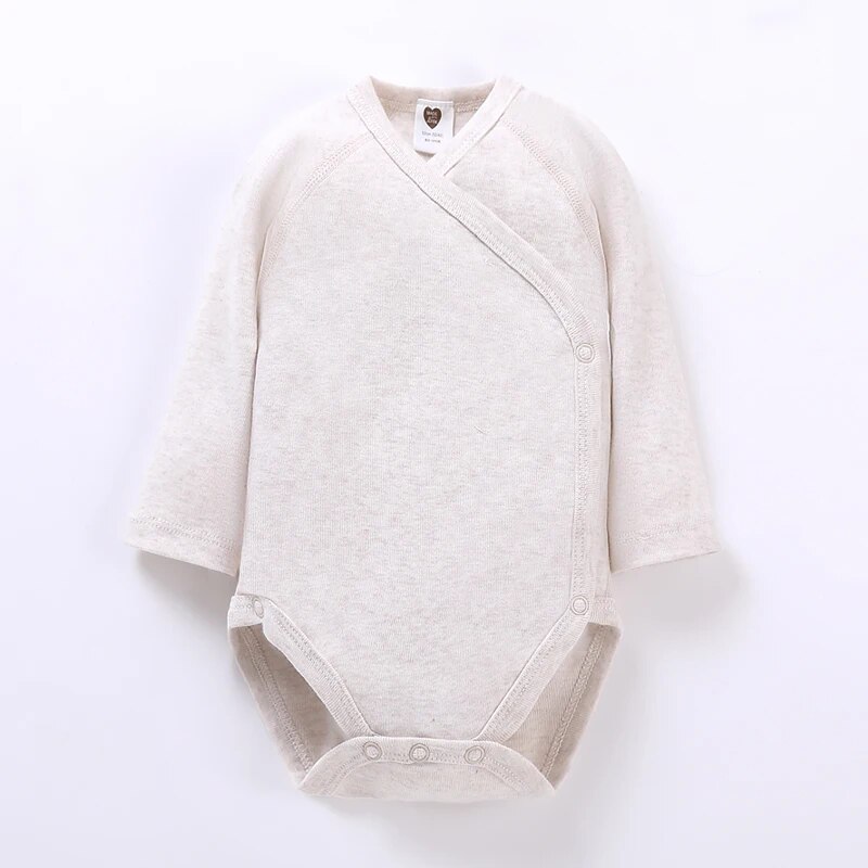 Barboteuse 100% coton à manches longues pour bébé garçon et fille, salopette avec ouverture latérale