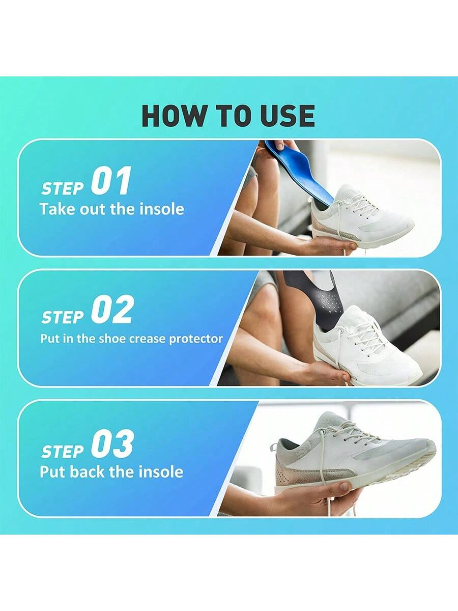 Protetor de vinco de sapato árvore de sapato anti guarda para evitar vincoes de tênis para homens e mulheres tamanho