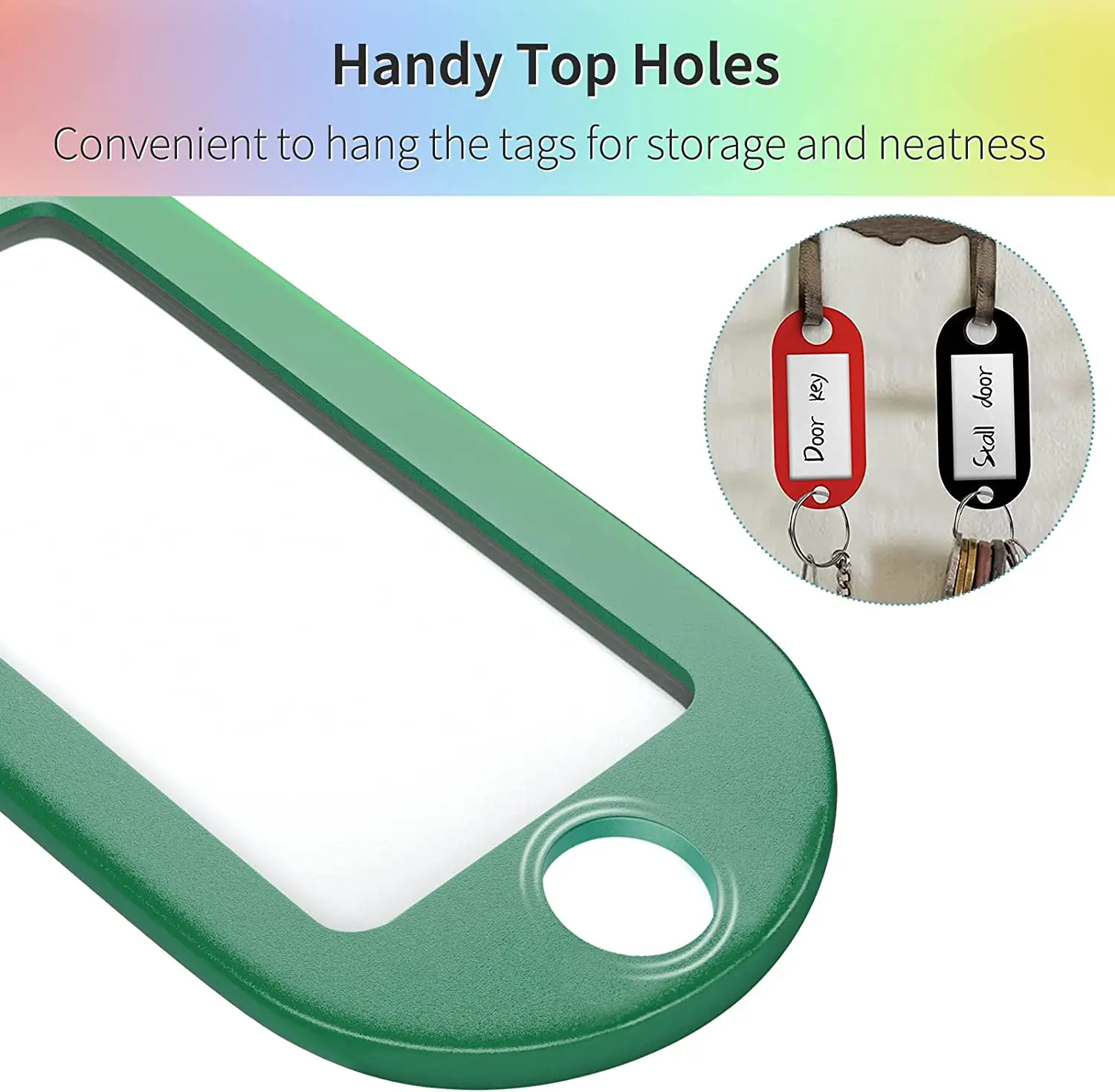 10-50 Cái/lốc Nhựa Cường Lực Chìa Khóa Các Thẻ Có Chia Vòng Nhãn Cửa Sổ Cho DIY Móc Khóa Bộ Đánh Số Tên hành Lý Thẻ Hành Lý
