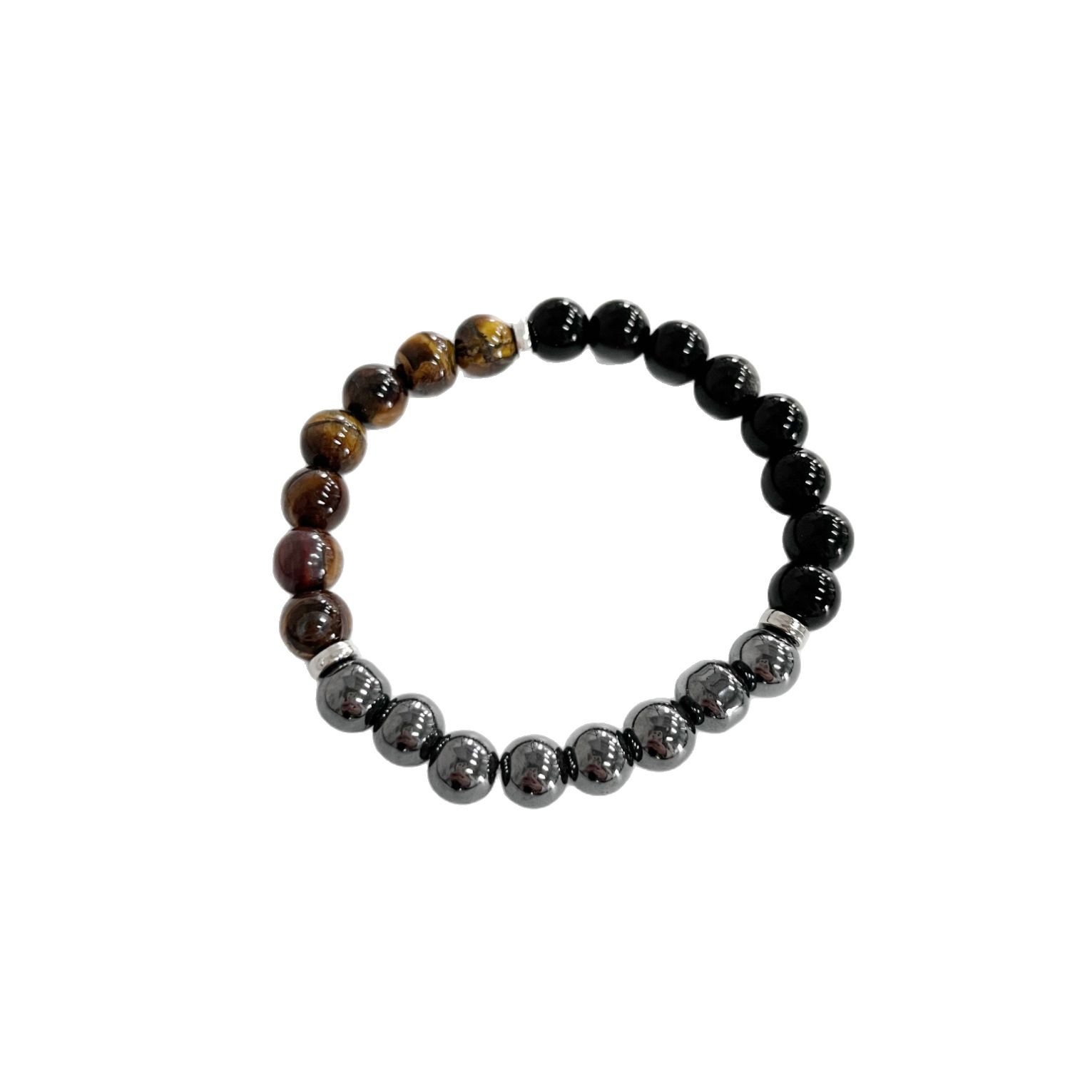 Triple Protection Bracelet:Tiger Eye, Black Obsidian, & Hematite 8mm Round Protection Crystals (Gemstone Stretch Bracelet)