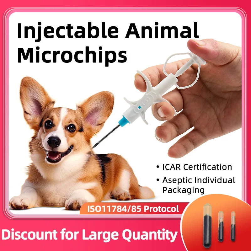 Readell 100 peças etiqueta de vidro com implantador iso11784/785 FDX-B uso de tartaruga certificado icar chip de cachorro microchip de animal de estimação
