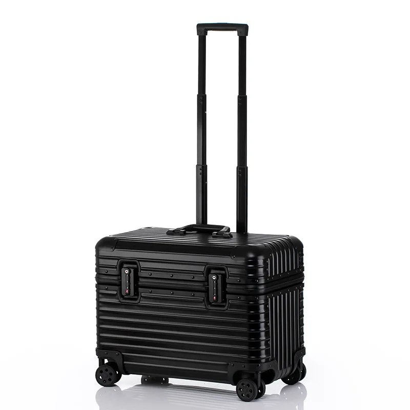 100% อลูมิเนียมกระเป๋าเดินทางขนาดเล็ก MiNi Boarding Case 20 นิ้วกระเป๋ากล้องรถเข็น 18/22 นิ้วเปิดด้านบนฝาปิดกระเป๋าเดินทาง