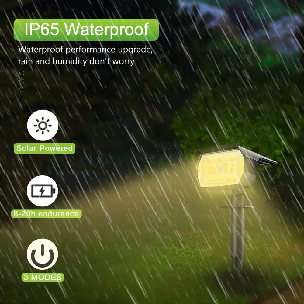 56 LED สปอตไลท์ภูมิทัศน์พลังงานแสงอาทิตย์กลางแจ้งกันน้ํา Motion Sensor 3 โหมดผนังพลังงานแสงอาทิตย์สวนไฟ YARD Porch Pathway