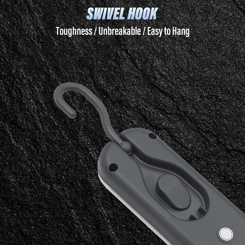 Portable Magnetic Auto Repair Work Light USB Rechargeable LED Flashlight With Magnet Hook For Car Repair Fishing Emergencies