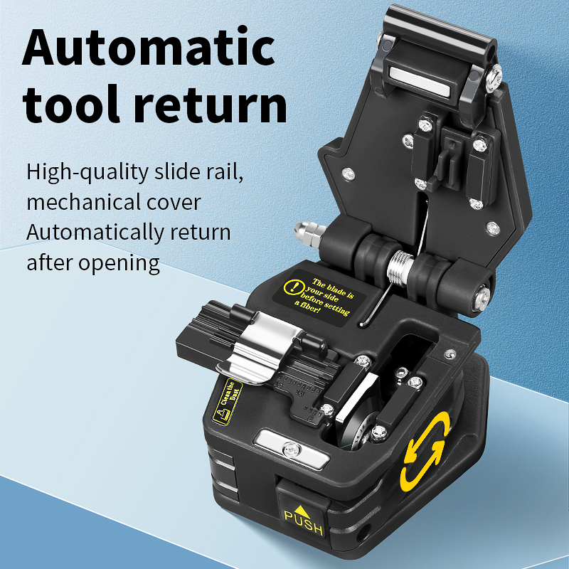 COMPTYCO AUA-60C Fiber Cleaver FTTH Hot Melt / Cold Connection Cutter Fiber Optic Cable Cutting Knife Tool With Waste Fiber Box