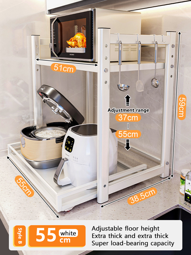 格納式電子レンジ収納ラック、多機能エアフライヤー、家庭用キッチンカウンタートップ、炊飯器棚