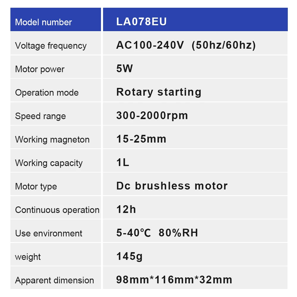 W601 Mini Agitatore magnetico Profumi Mixer Forniture da laboratorio Agitatori da 1000 ml Agitatori Macchina Piccola agitazione 300-2000 giri/min