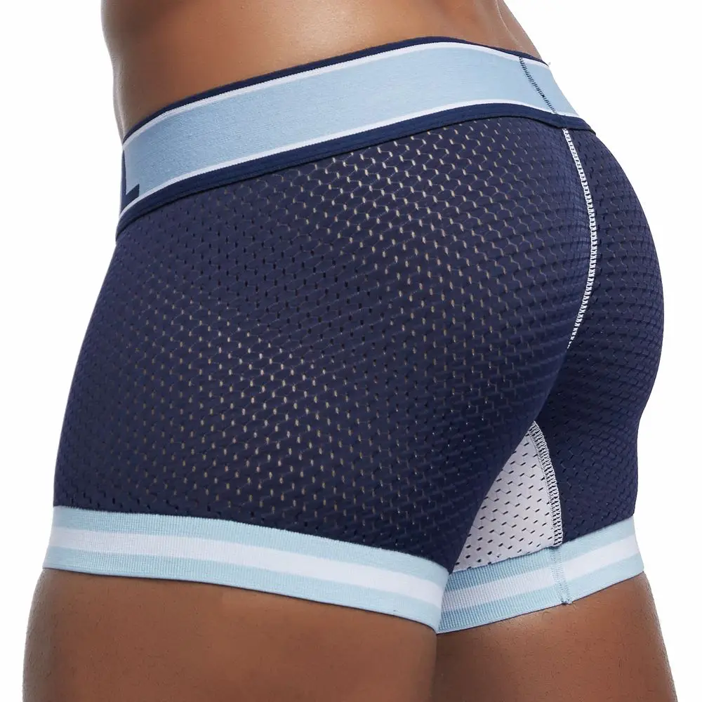 Roupa interior dos homens boxer malha respirável boxer breve cuecas masculinas sexy calcinha dos homens bodysuit troncos pantquick dry esportes fitness