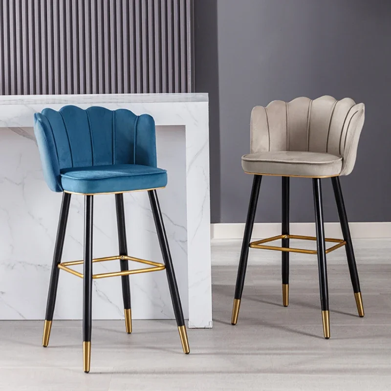 Modern Nordic เก้าอี้บาร์เก้าอี้ห้องนั่งเล่นหรูหราออกแบบ ERGONOMIC กํามะหยี่เก้าอี้บาร์ห้องครัวคุณลักษณะสตูล Barkrukken เฟอร์นิเจอร์