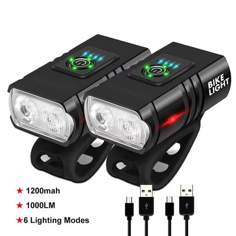 Faro LED para bicicleta T6S, linterna recargable por USB, lámpara frontal para ciclismo, accesorios de Luz De Carretera, accesorios ligeros para bicicleta