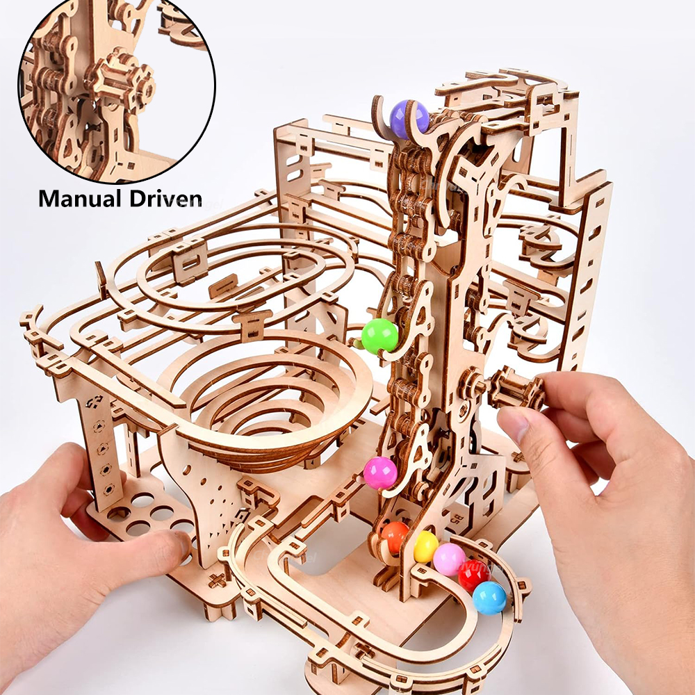 3D 木製パズル DIY 組立機械モデル構築キットマーブルランセットクラフト STEM キット家の装飾ギフト大人子供