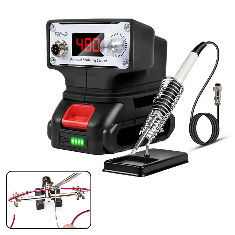 Soldador eléctrico portátil, máquina de soldadura eléctrica multifunción para el hogar, para batería Makita/Dewalt/Milwaukee/Bosch de 18V