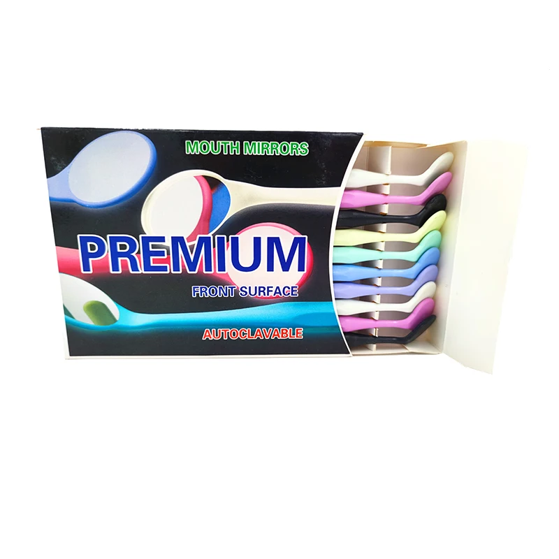 10PCS ทันตกรรมด้านเดียวช่องปากกระจกสูงอุณหภูมิฆ่าเชื้อพรีเมี่ยมพื้นผิวด้านหน้าทันตกรรมจัดฟัน Exam Reflector