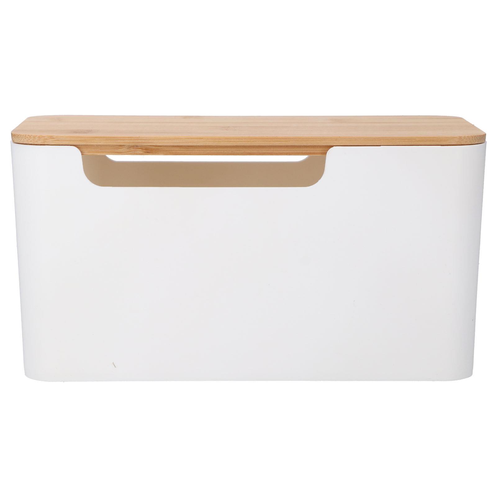 나무 뚜껑 케이블 관리 상자 - TV 및 컴퓨터 전선을 위한 방열 및 안전 기능을 갖춘 전원 스트립 정리함