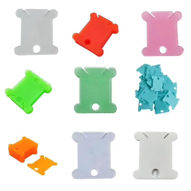 24TD 50 pcs Bulung benang plastik kumparan benang, kumparan benang bordir, 1.37x1.49in benang benang kumparan floss